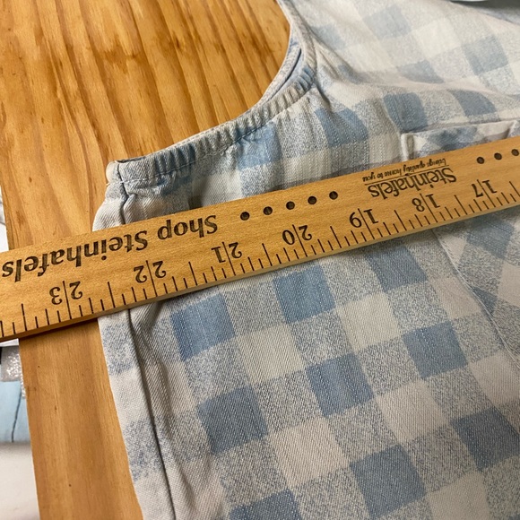 Denim shirt Chelsea & Theodore blue & white Ombre affect, back slit. Sleeveless - Picture 7 of 7